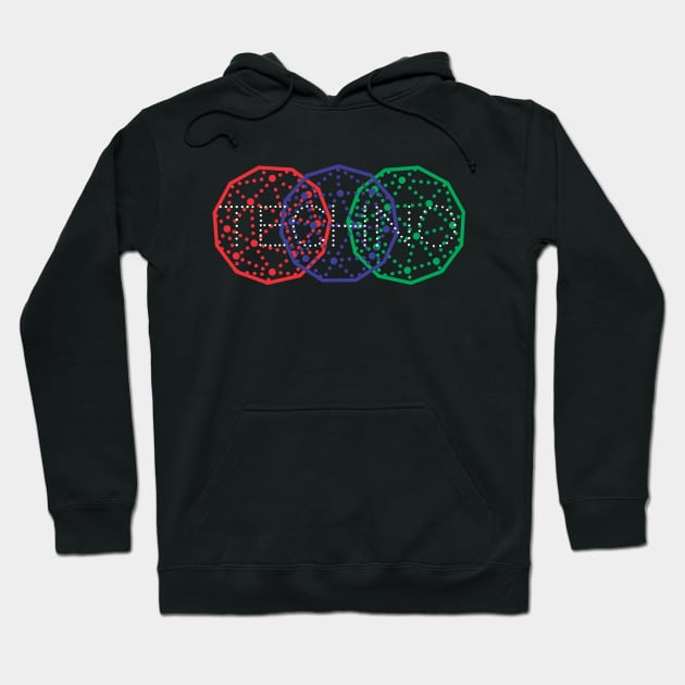 Technicolor Techno Music Lover Hoodie by Muzehack